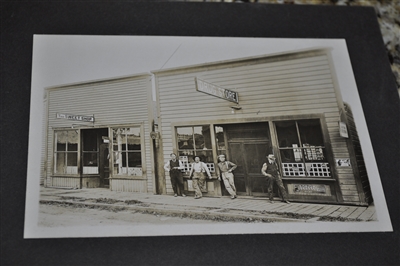 Vintage black and white storefront photograph