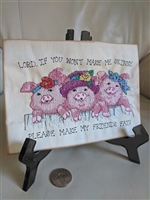 Needlepoint work piglets quotation craftic art