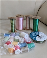 Assortment of colorful thread vintage and modern