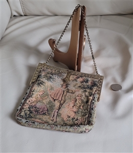 Tapestry purse with gold tone accents needs repair