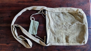 Olive Green and white large canvas shoulder bag