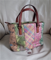 FOSSIL multicolor design leather satchel purse