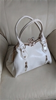 Large snakeskin pattern off white evening purse