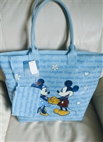 Huge Disney Mickey and Minnie blue PVC tote bag