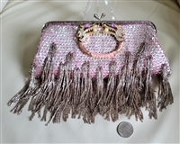 Double Dragon tasseled vintage evening clutch bag