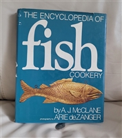 1977 The Encyclopedia of Fish Cookery book by A. J. McClane hardcover nautical kitchen reference with dust jacket