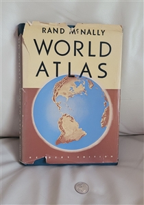 Hardcover book 1942 Rand McNally World Atlas gift