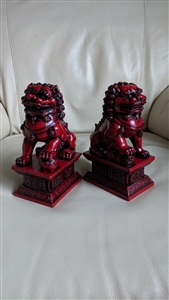 Fu Foo Dogs guardian Lions bookend statues set