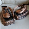 Amazing baby shoes set of bookends copper color