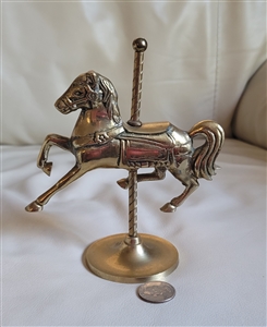 Solid brass carousel horse standing display ROC