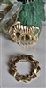 Vintage gold tone Zebra and floral wreath brooches