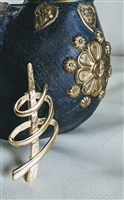 Vintage 1980s Polished and Textured Gold Tone Ribbon Swirl Brooch Fashion Jewelry