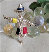 vintage 1969 sarah coventry patches scarecrow brooch with colorful enamel