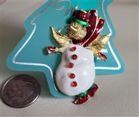 Large snowman holiday colorful brooch jewelry