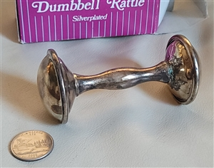 Silver plated baby Dumbbell Rattle decor