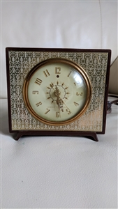 1950s GE Telechron Model 7H242 electric alarm clock with sunburst dial