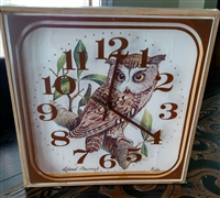 Welby Owl wall clock battery operated novelty vintage wall decor and gift idea