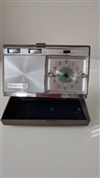 1965 Westinghouse H968PLB vintage wind up clock radio with clamshell case