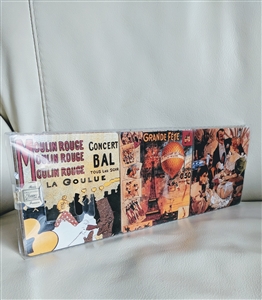 Vintage Paris Creation Isac set of 6 French-themed coasters in original packaging with cork backing