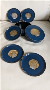 OTAGIRI vintage Japanese coasters in blue box