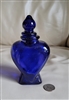 Vintage clear glass bottle in Cobalt Blue heart