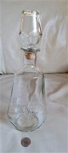 Vintage clear glass elegant bottle decanter