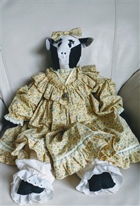 Handcrafted 22 inch tall Cow Betsy stuffed doll