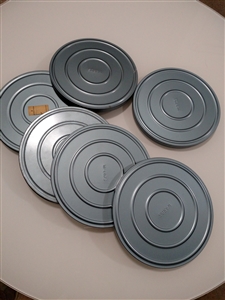 Vintage Scherer 8mm metal film reels with matching canisters 400 foot set