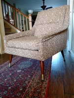 Mid Century Retro style tapestry and wood armchair