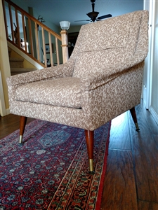 Mid Century Retro style tapestry and wood armchair