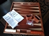 Backgammon vintage game with wooden case