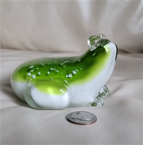 Multi color glass Frog paperweight large decor