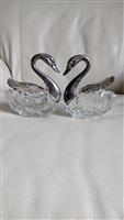 Hong Kong Swans salt cellar silver plated metal