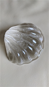Seashell clear glass paperweight by Loranger