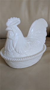 KEMPLE Rooster on the nest large dish