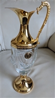 Claret Jug from Italy in glass and gold tone metal