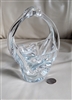 Crystal clear basket by White Crystal Italy Murano