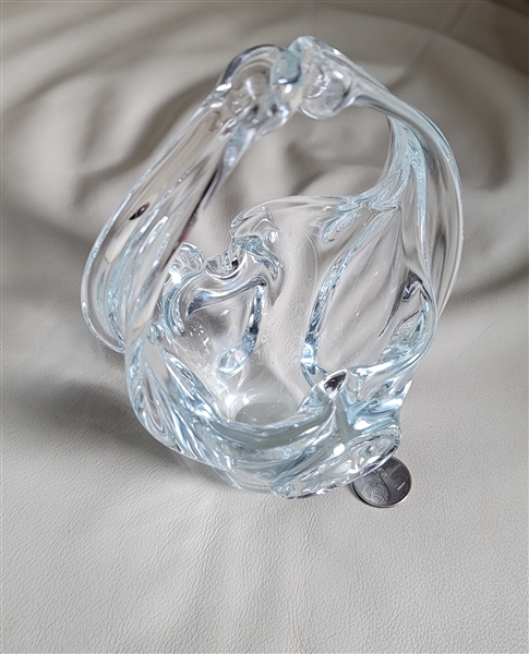 Vintage crystal clear newest Murano glass basket