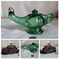 Avon vintage glass empty bottles boat and Lamp great decorative vanity accessories display