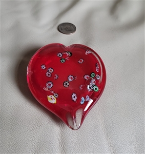 Red heart paperweight home decorative display