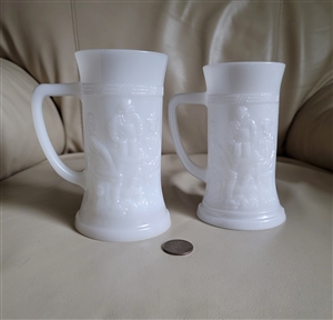 Federal Glass beer stein in embossed milk glass