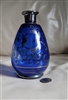 Italian Florence cobalt glass vase silver overlay