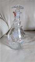 Old Grand Dad Bicentennial glass decanter measuring ten and five eighths inches with eagle and stars design