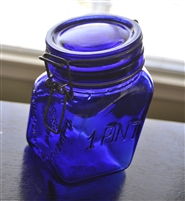 Grannys Products cobalt blue Italian glass jar