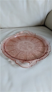 Jeannette Cherry Blossom pink glass serving tray