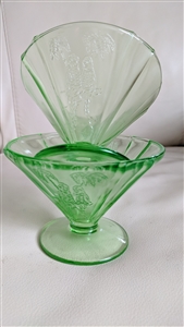 Footed Sherbets Parrot Green Federal Glass Company