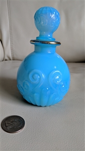 AVON blue glass perfume bottle from 1974