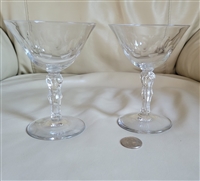 Preowned vintage 1960s thumbprint design martini glasses set of two