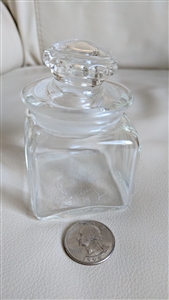 Apothecary clear glass bottle with stopper storage