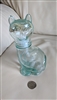 Vetreria Etrusca Italian blue green glass cat